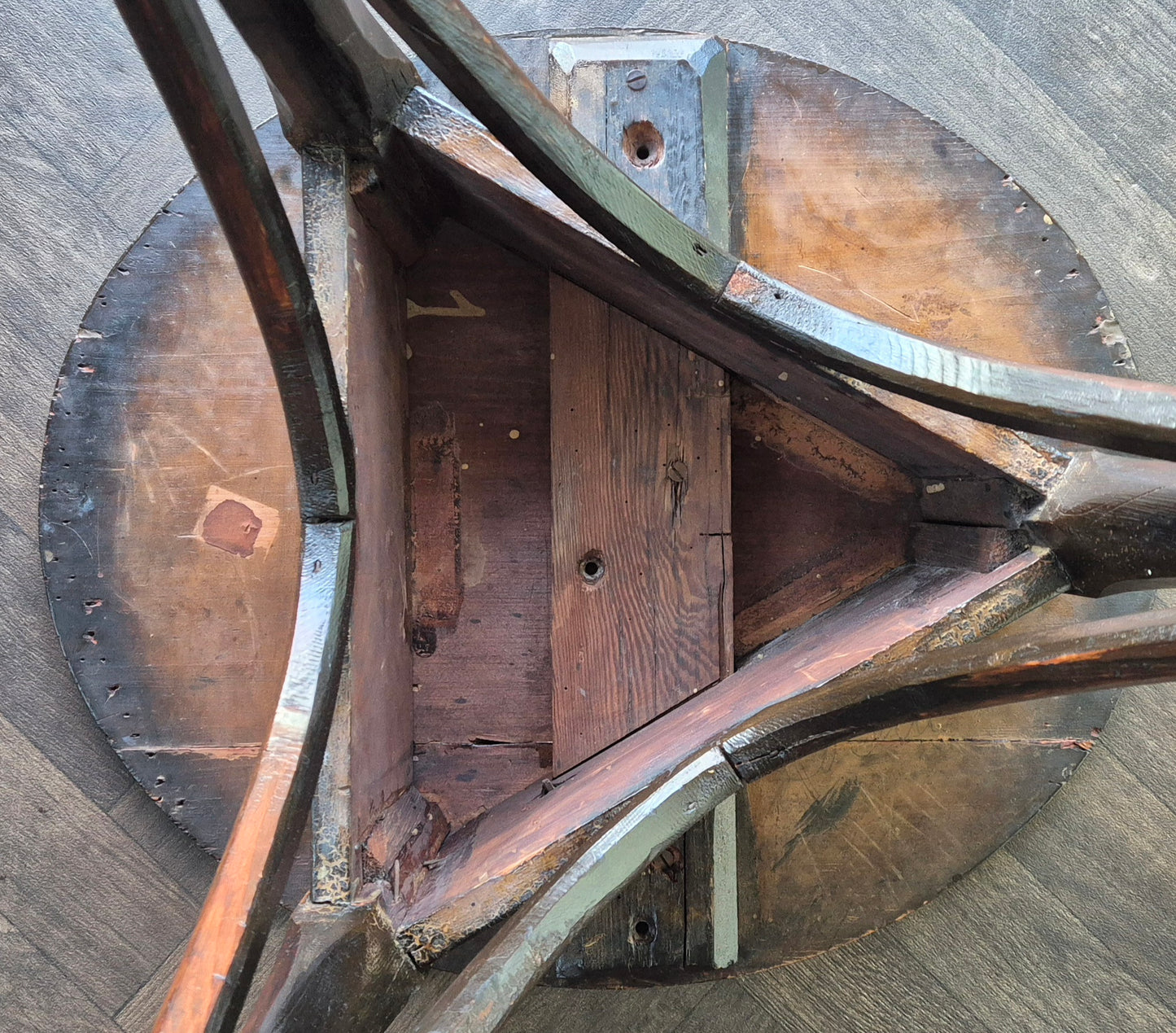 19thC. Mahogany Gothic Support Cricket Table