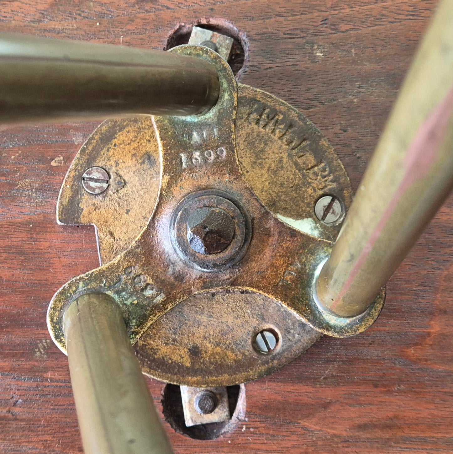 S. Hall & Sons Birmingham 19thC. Brass Revolving Magazine Rack