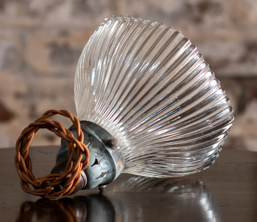 Holophane Small Prismatic Glass Pendant Light