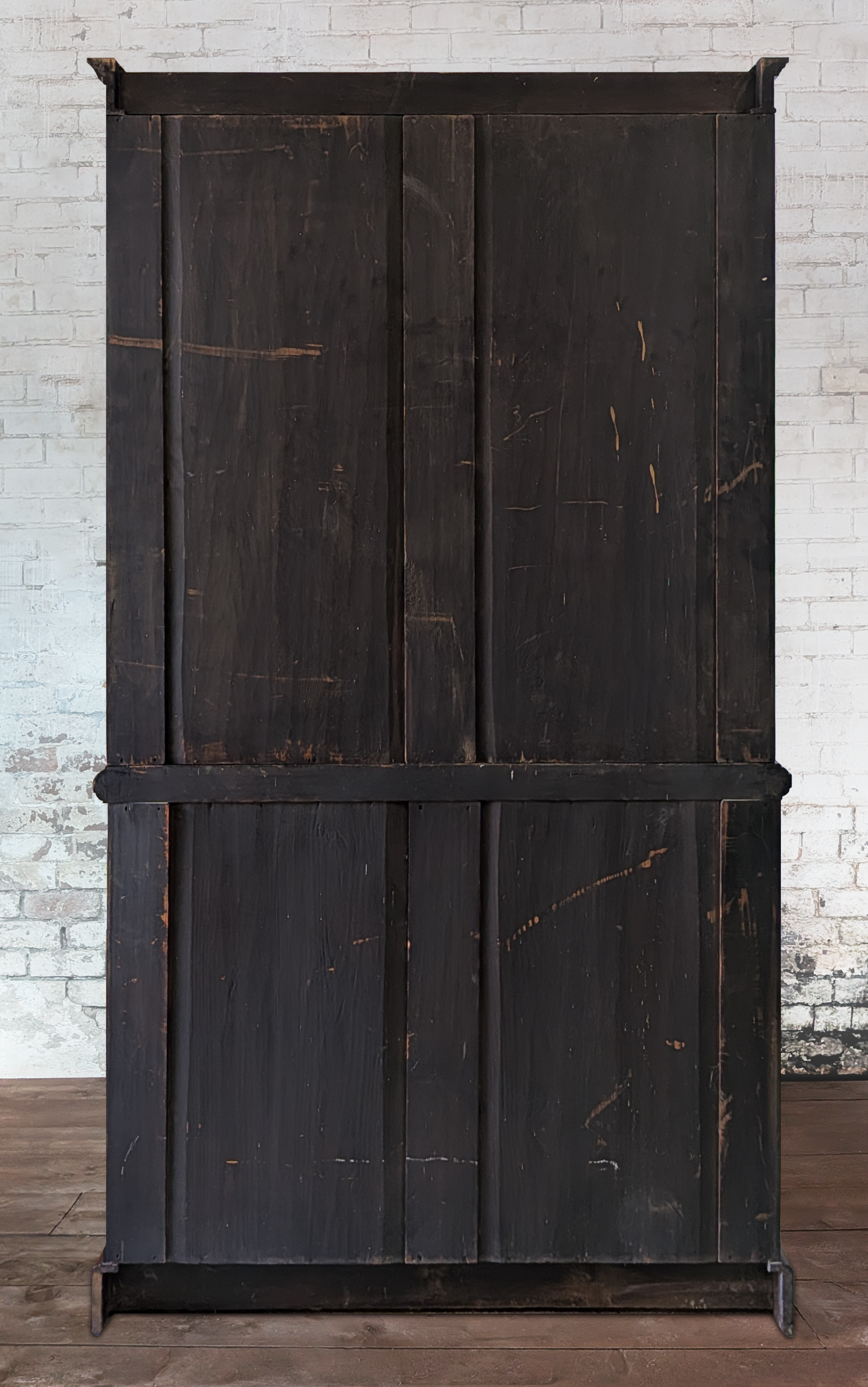 Large Arts & Crafts Walnut Glazed Bookcase Display Cabinet Bureau