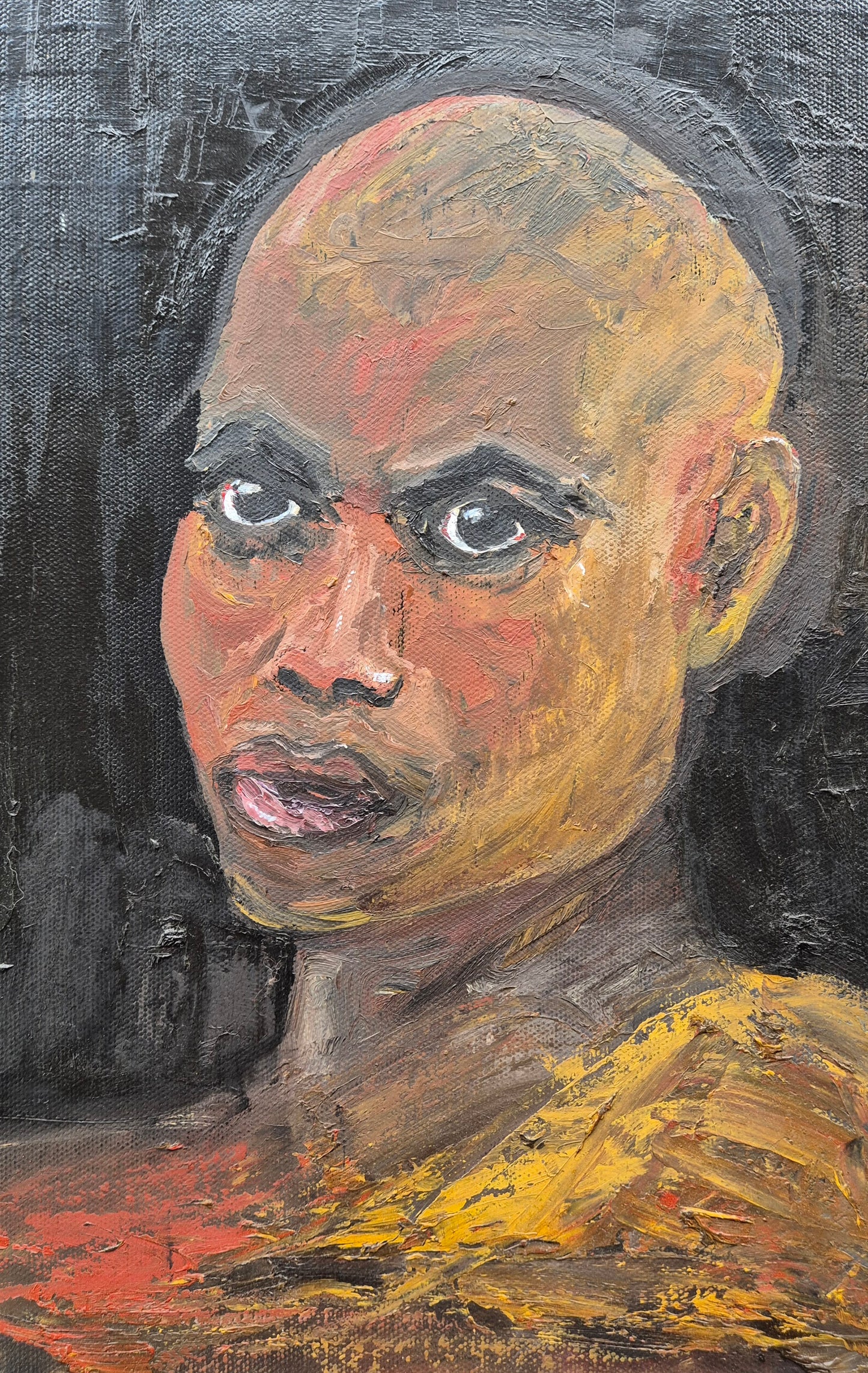 Elizabeth Wood Female Portrait 1970 Oil on Canvas Painting
