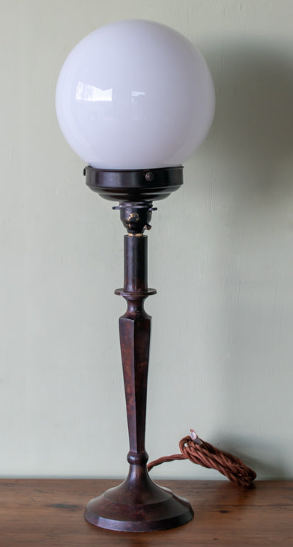 Art Deco Opaline Globe Table Lamp