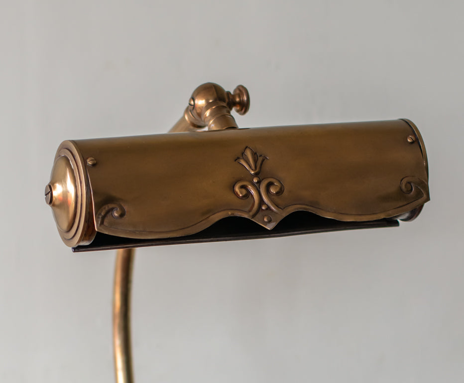 Art Nouveau Adjustable Brass Table Lamp