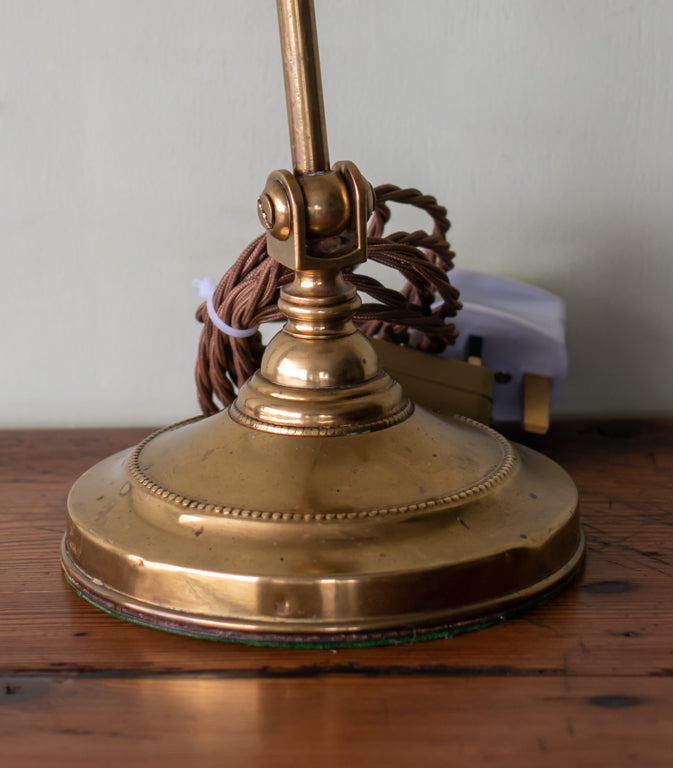 Art Nouveau Adjustable Brass Table Lamp