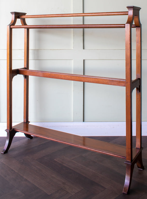 Arts & Crafts Inlaid Mahogany Towel Rail