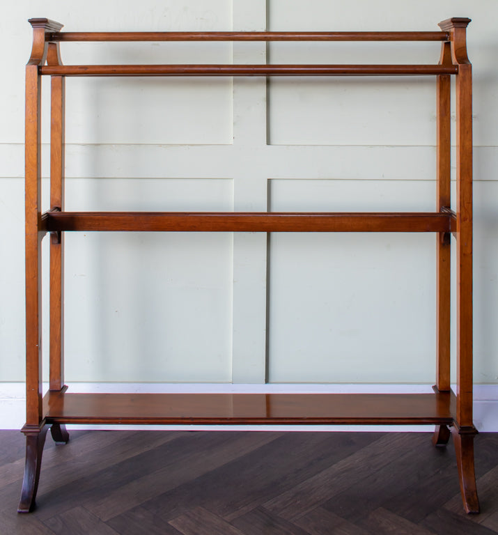 Arts & Crafts Inlaid Mahogany Towel Rail