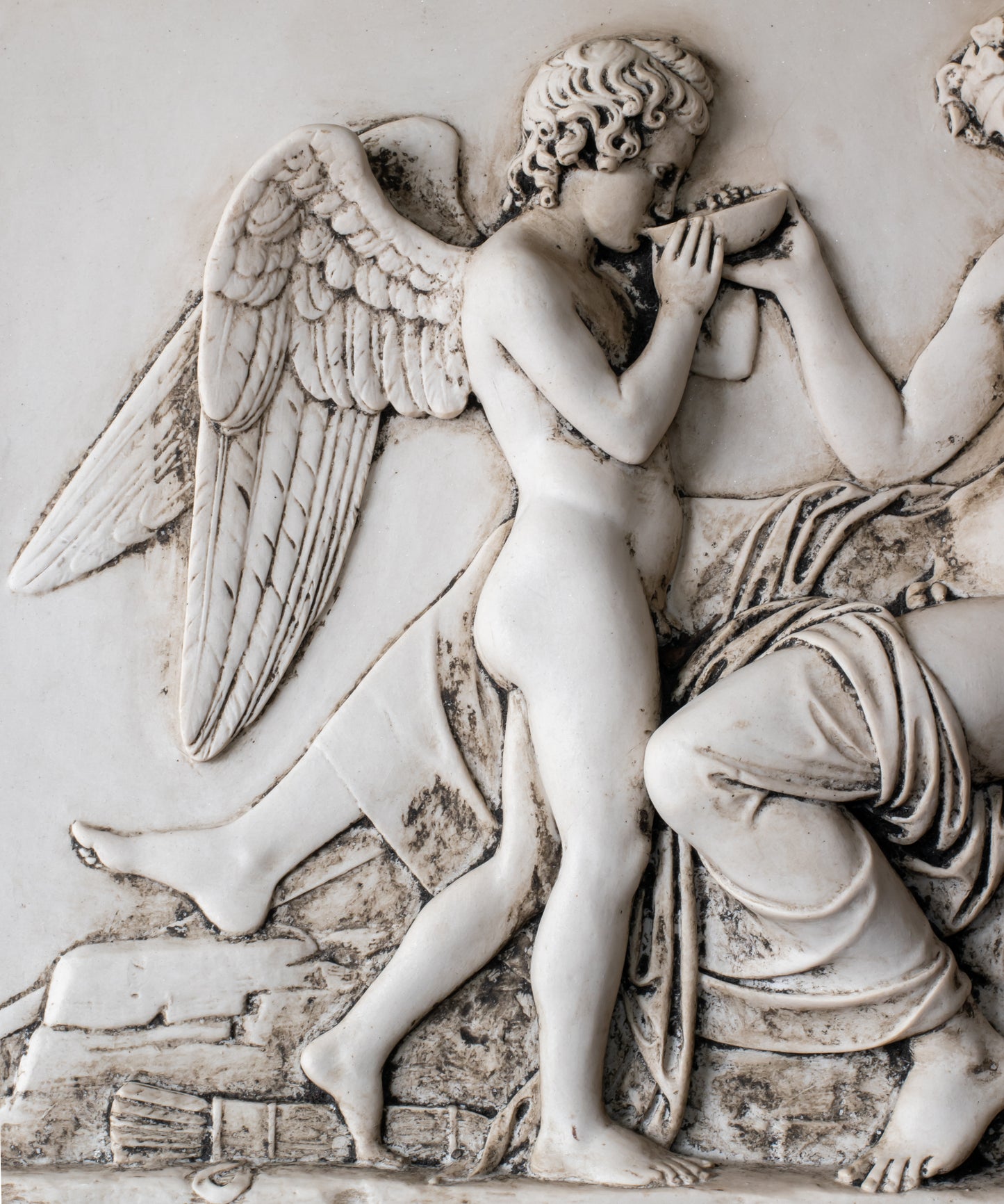 Cupid & Bacchus Relief Plaque After Bertel Thorvalsden