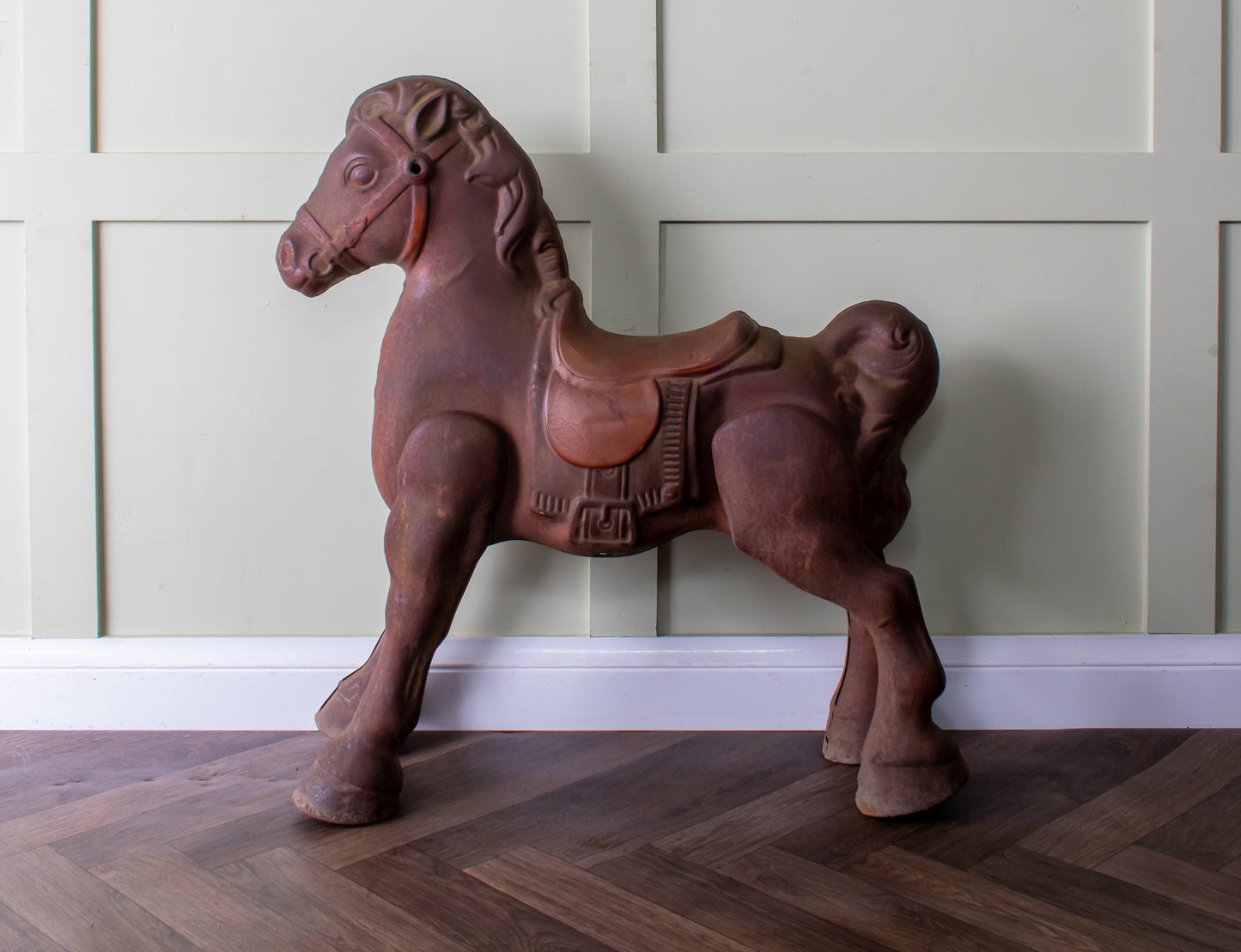 Vintage Metal Child's Fairground Carousel Horse