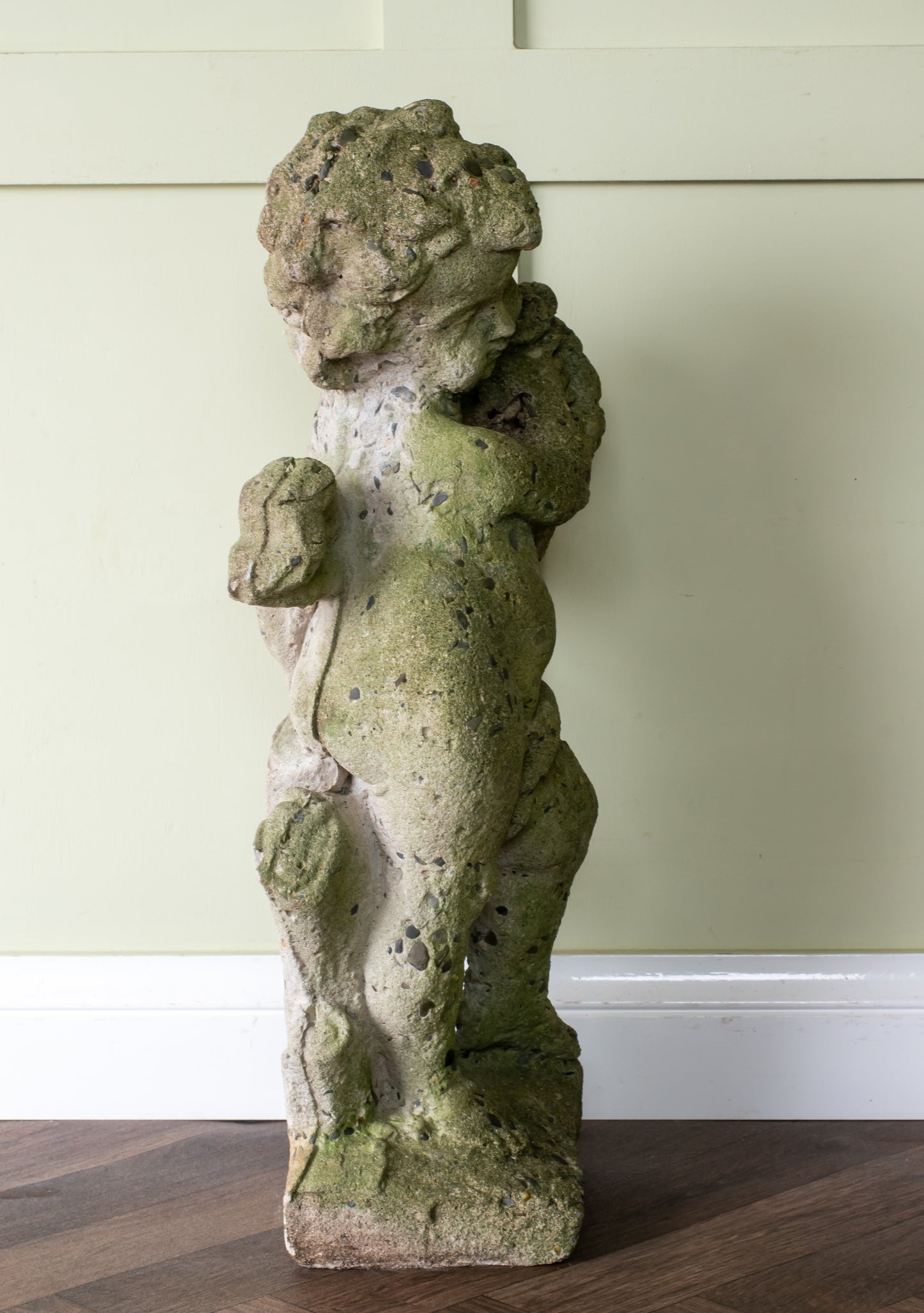 Vintage Composition Stone Cherub/ Putti Garden Ornament