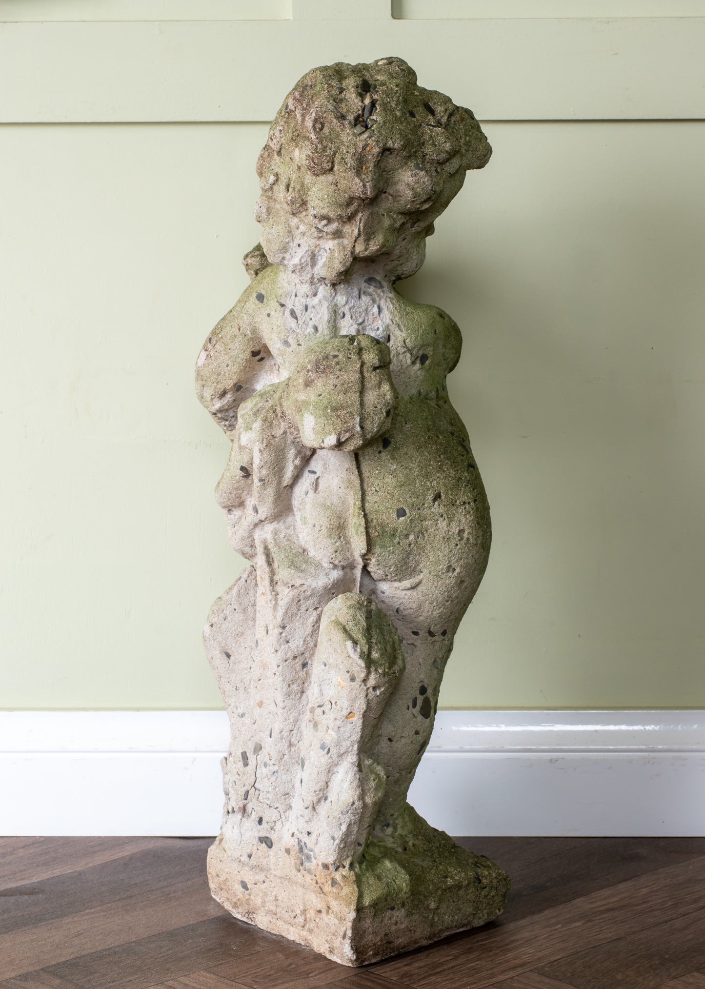 Vintage Composition Stone Cherub/ Putti Garden Ornament