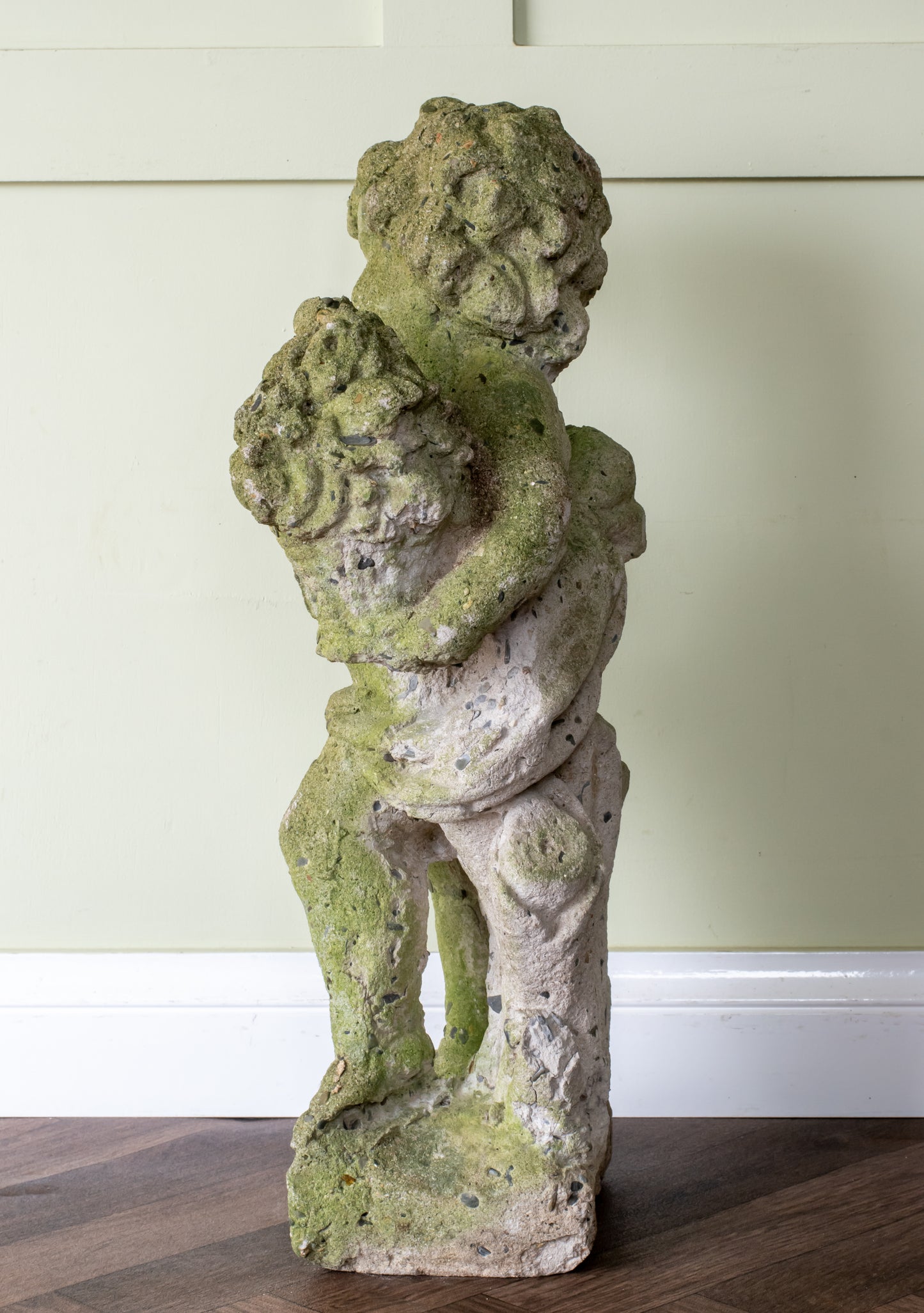 Vintage Composition Stone Cherub/ Putti Garden Ornament