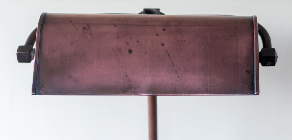 Large Art Deco Copper Adjustable Bankers Lamp