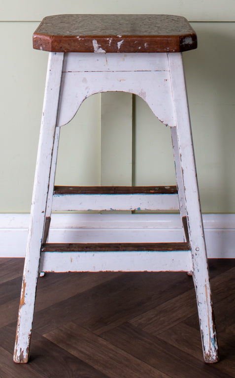 Vintage Painted Cork Top Stool
