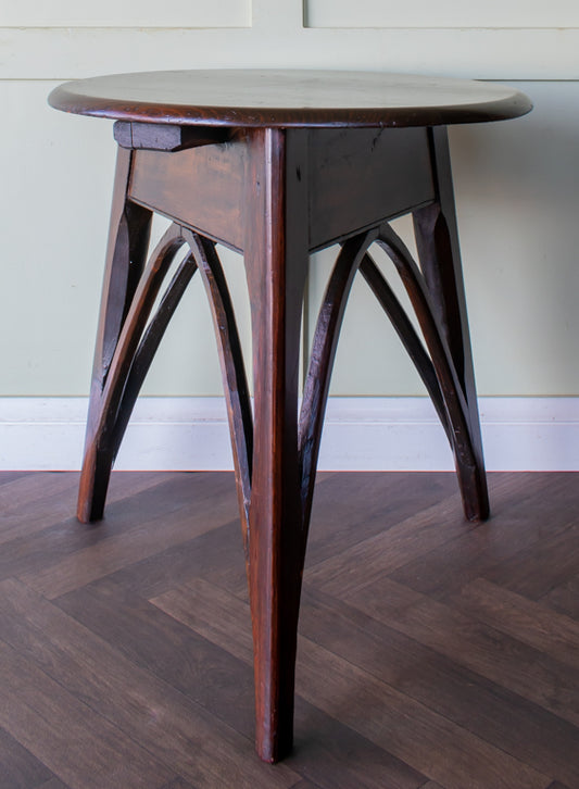 19thC. Mahogany Gothic Support Cricket Table