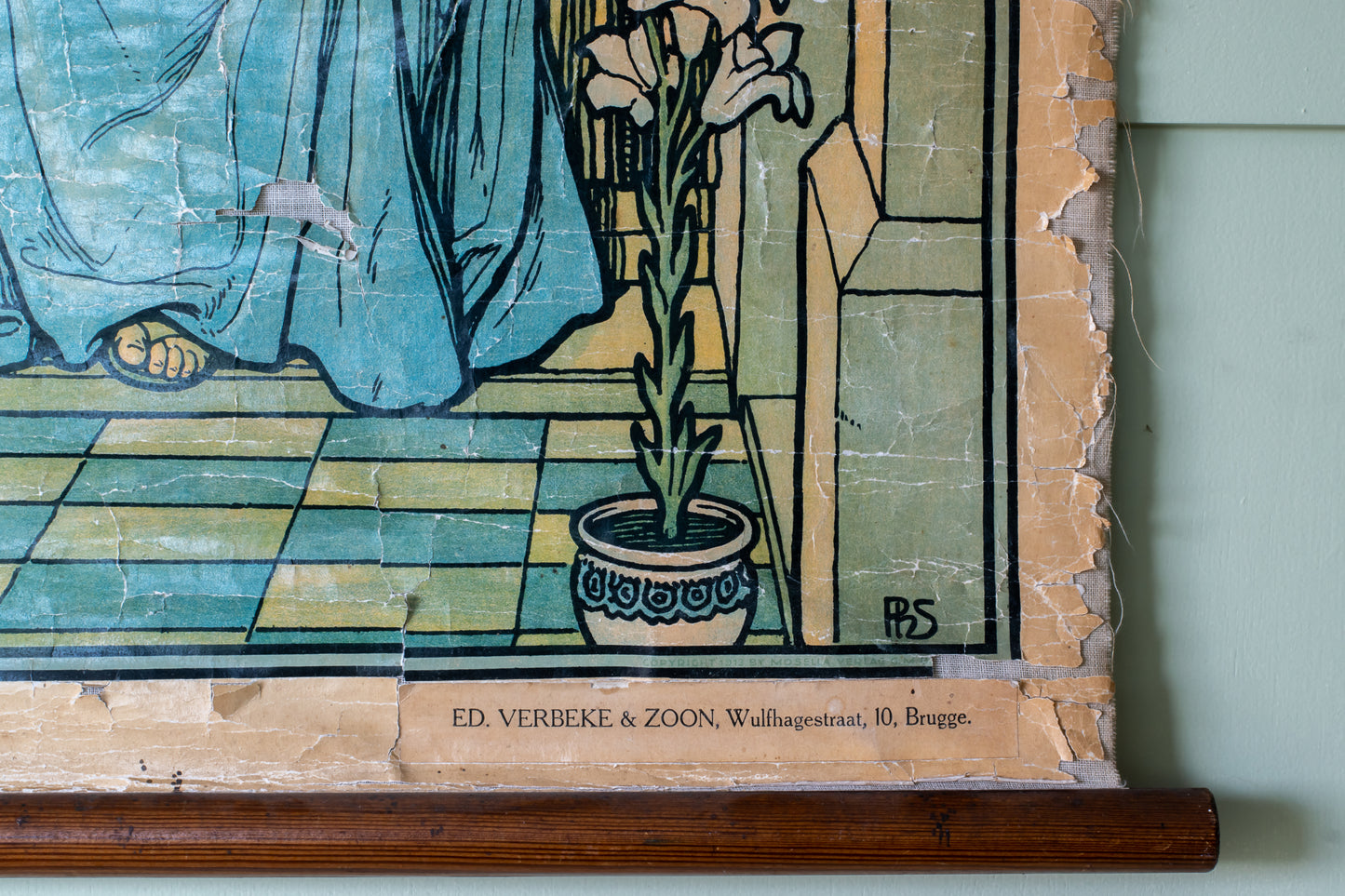 ED. Verbeke & Zoon Belgium Religious Scroll Canvas