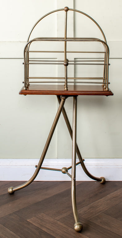 S. Hall & Sons Birmingham 19thC. Brass Revolving Magazine Rack