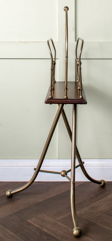 S. Hall & Sons Birmingham 19thC. Brass Revolving Magazine Rack