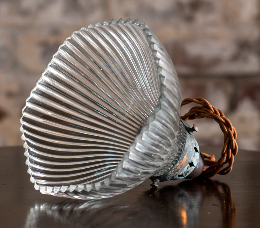 Holophane Small Prismatic Glass Pendant Light