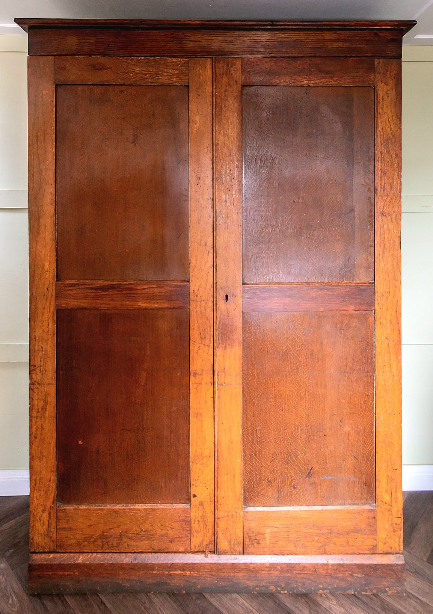 Large Pitch Pine Scool Cupboard