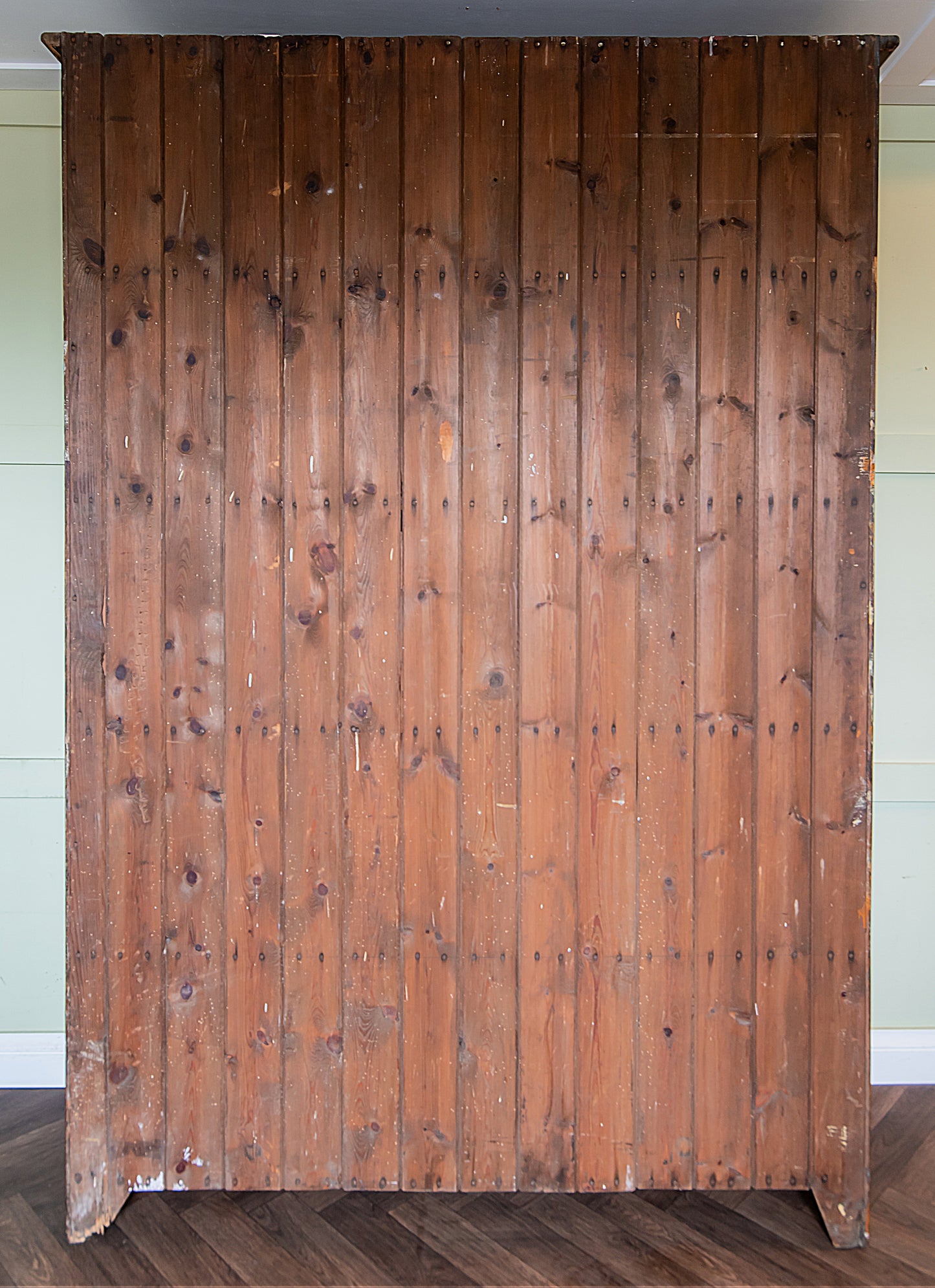 Large Pitch Pine Scool Cupboard