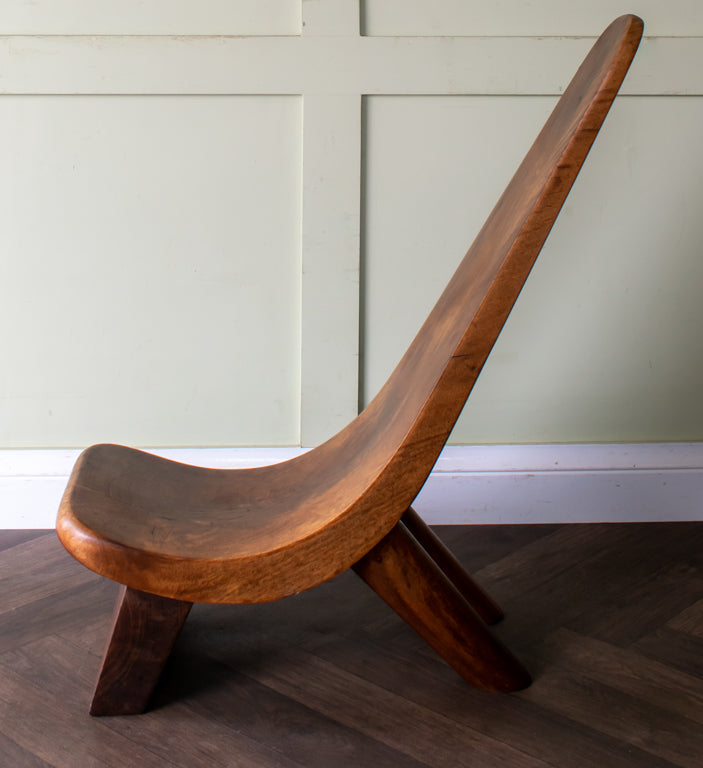 Carved West African Tribal Lobi Chair