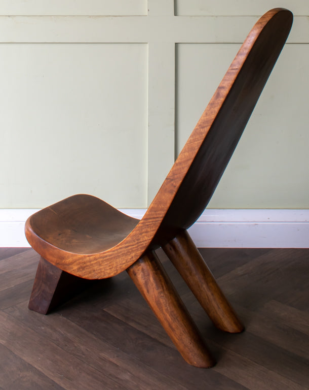 Carved West African Tribal Lobi Chair