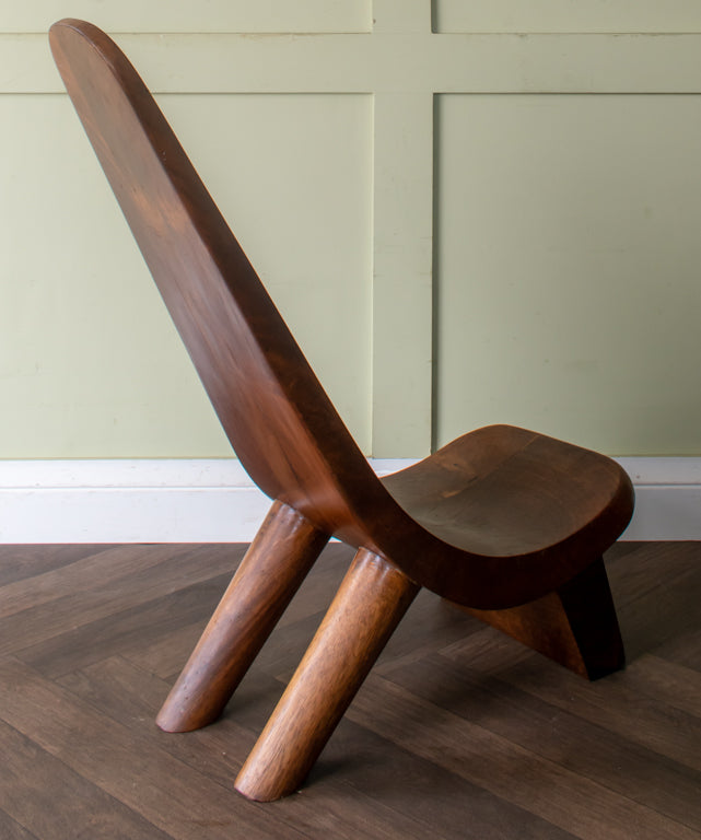 Carved West African Tribal Lobi Chair
