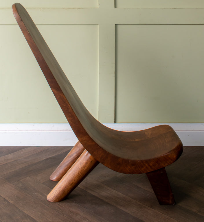 Carved West African Tribal Lobi Chair