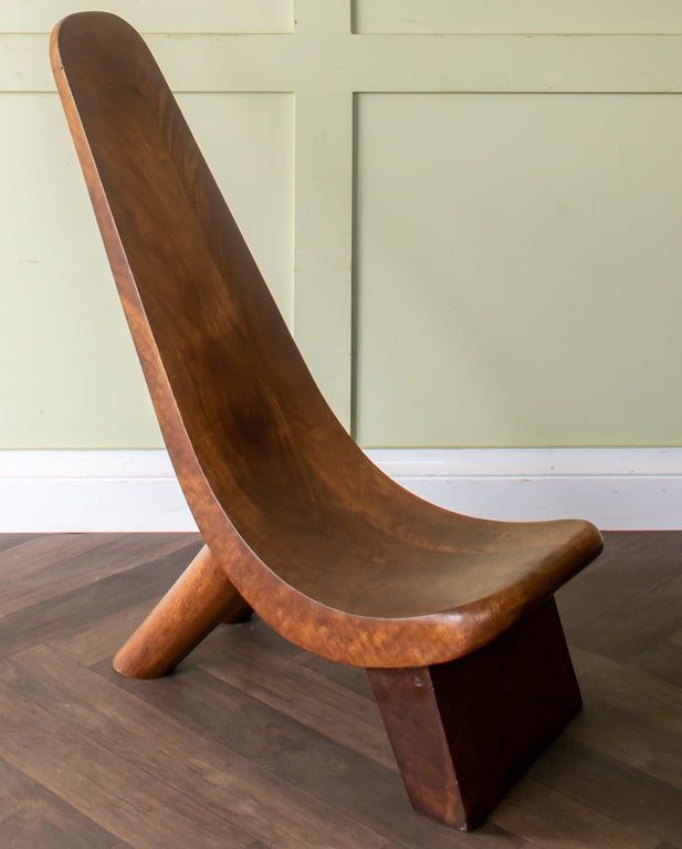 Carved West African Tribal Lobi Chair