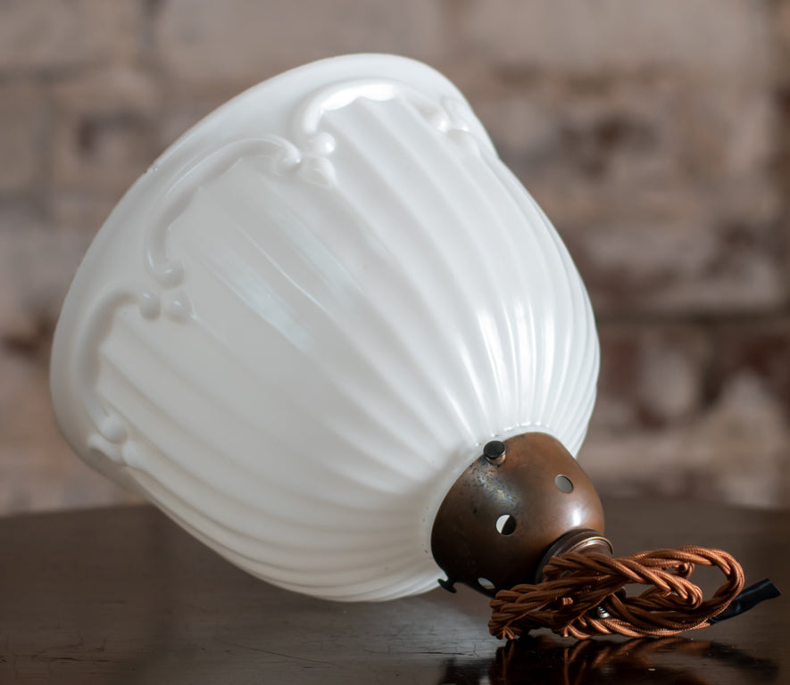 Art Deco Opaline Satin Pendant Light