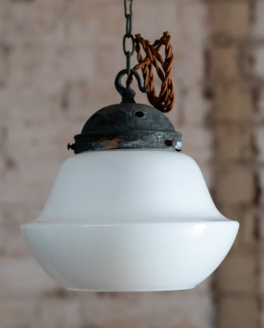 Art Deco Opaline Chapel Pendant Light