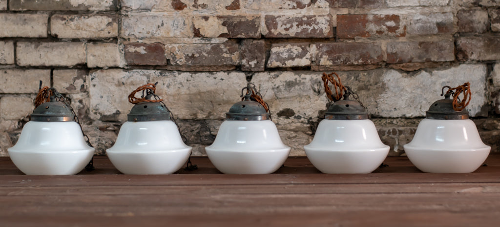 Art Deco Opaline Chapel Pendant Light
