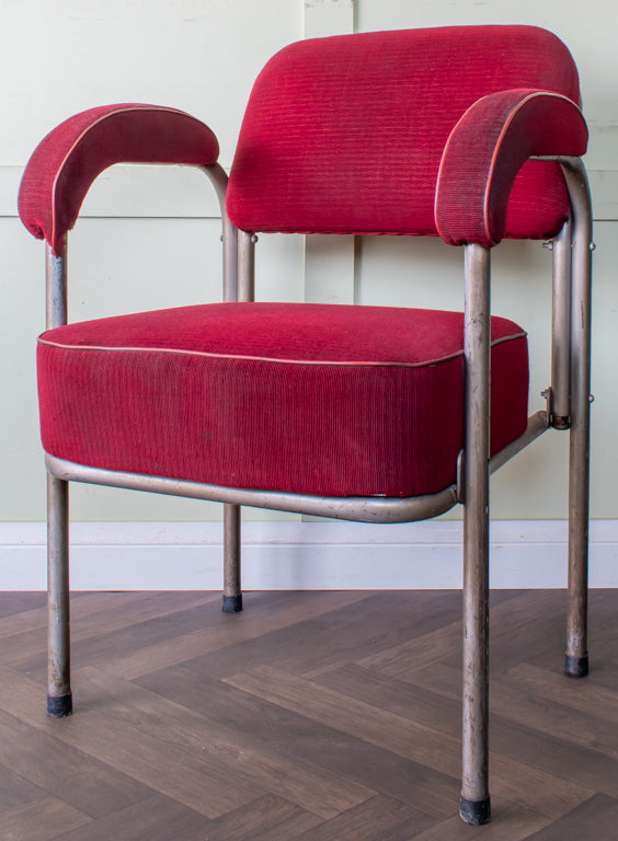 Pair of Tubular Steel Chairs Manner of Bauhaus