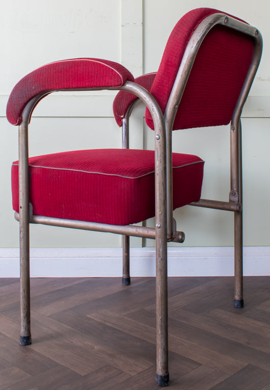 Pair of Tubular Steel Chairs Manner of Bauhaus