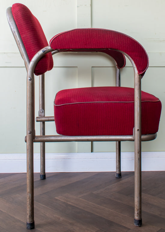 Pair of Tubular Steel Chairs Manner of Bauhaus