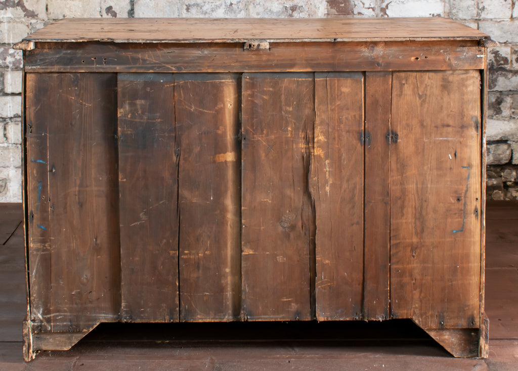 19thC. Pine 2 Over 2 Chest of Drawers w/ Cut Glass Handles