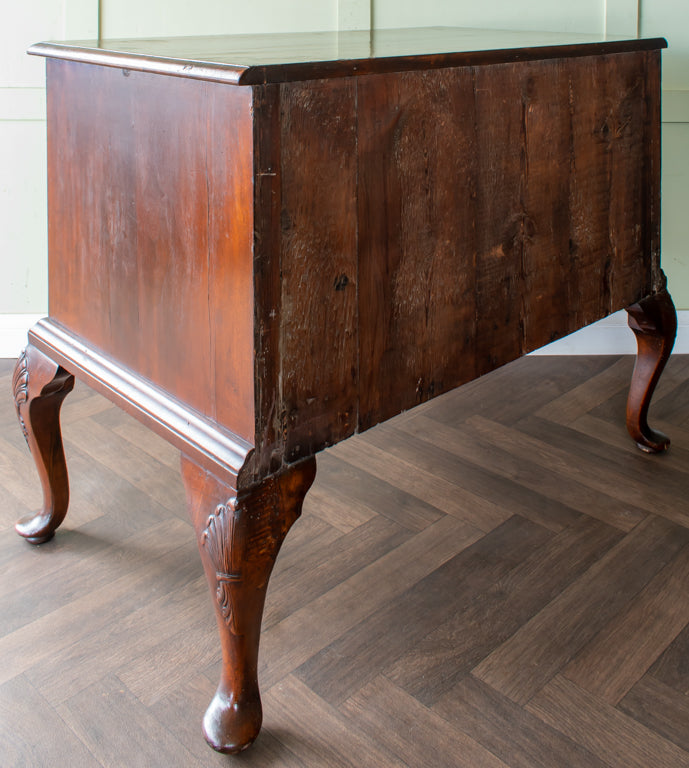 Queen Anne Inlaid Burr Walnut 2 Drawer Chest on Stand