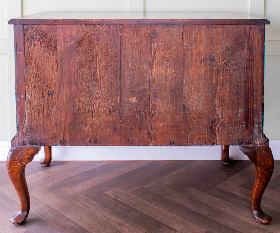 Queen Anne Inlaid Burr Walnut 2 Drawer Chest on Stand