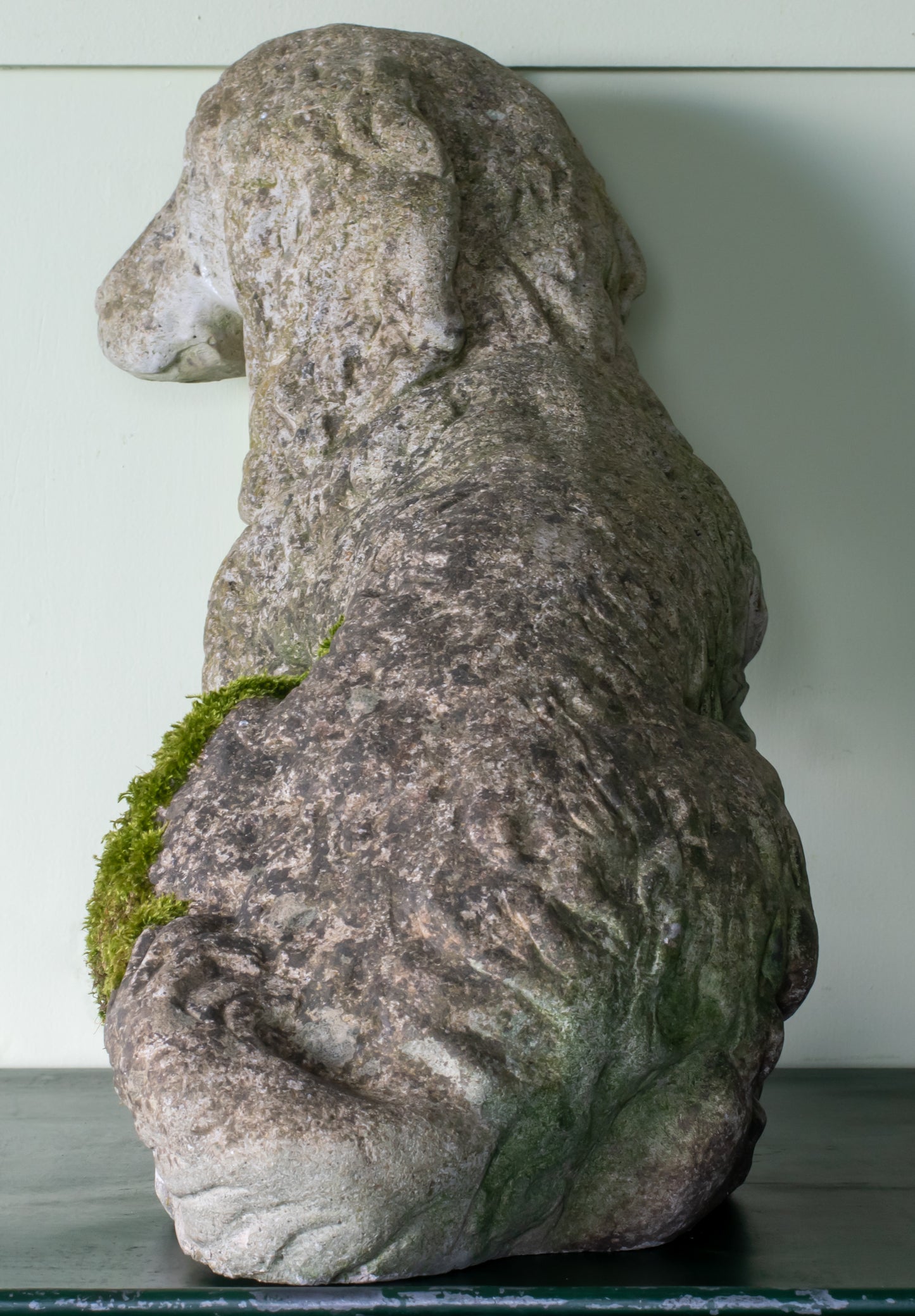 Mid-20th C. Composition Stone Spaniel Dog Garden Ornament