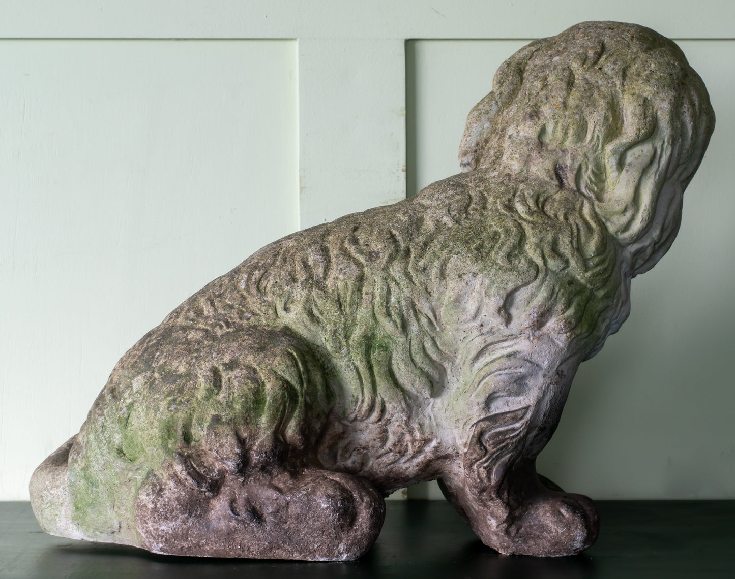 Mid-20th C. Composition Stone Spaniel Dog Garden Ornament