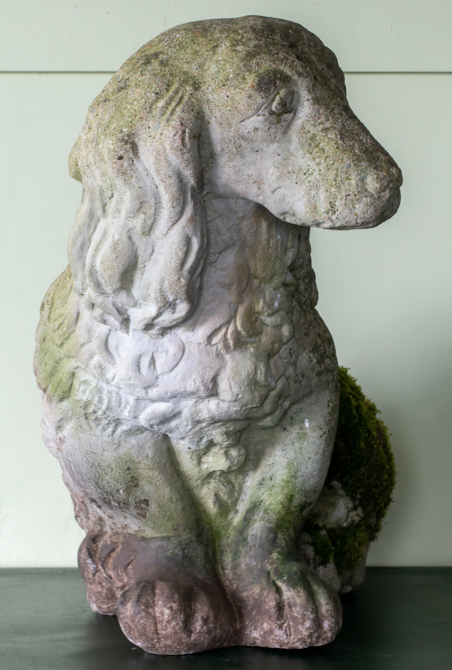 Mid-20th C. Composition Stone Spaniel Dog Garden Ornament