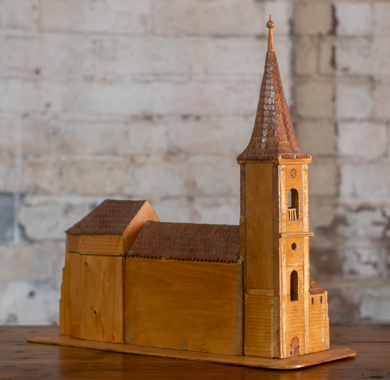 Folk Art Scratch Built Church Model