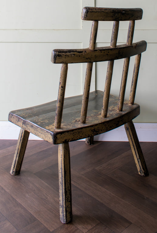 Welsh Primitive Ash & Elm Low Stick Back Chair