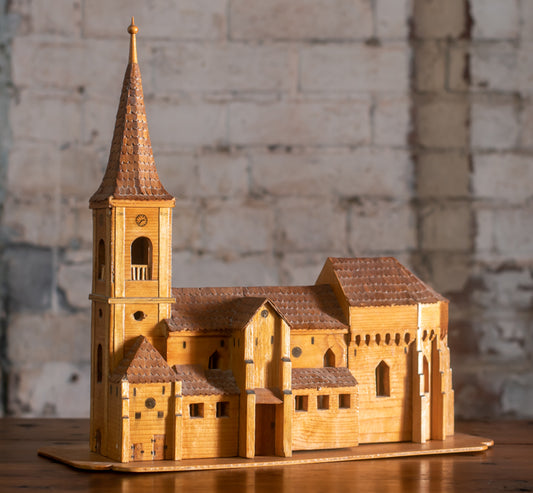Folk Art Scratch Built Church Model