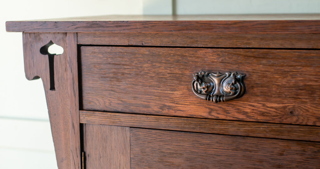 Arts & Crafts Oak 2 Drawer Sideboard