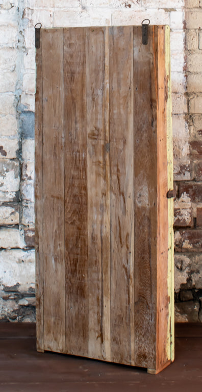 Distressed Overpainted Chippy Green Glazed Wall Mounted Cabinet