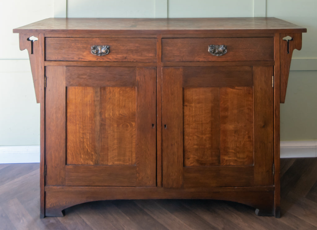 Arts & Crafts Oak 2 Drawer Sideboard