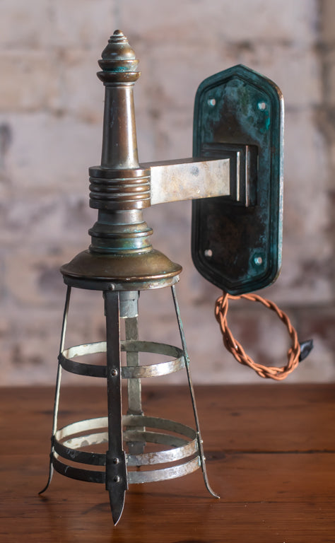 Arts & Crafts Brass Wall Sconce Light