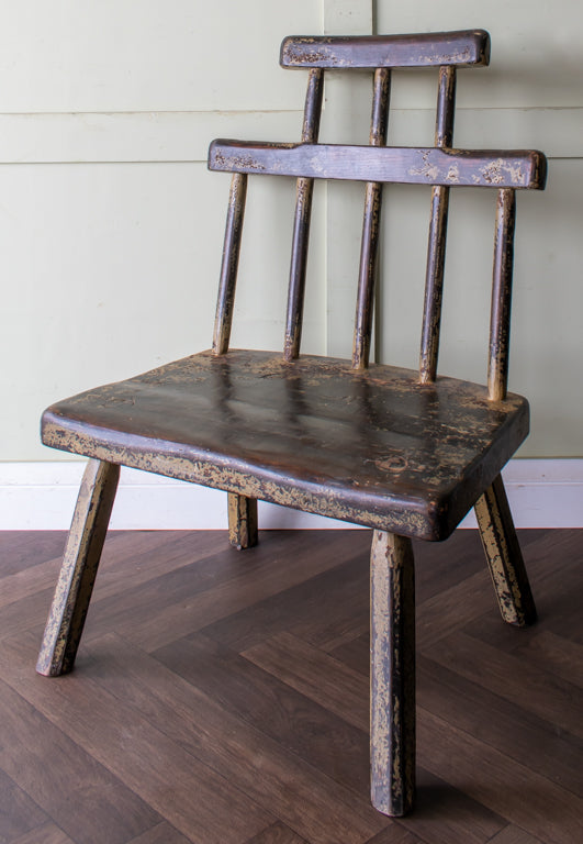 Welsh Primitive Ash & Elm Low Stick Back Chair