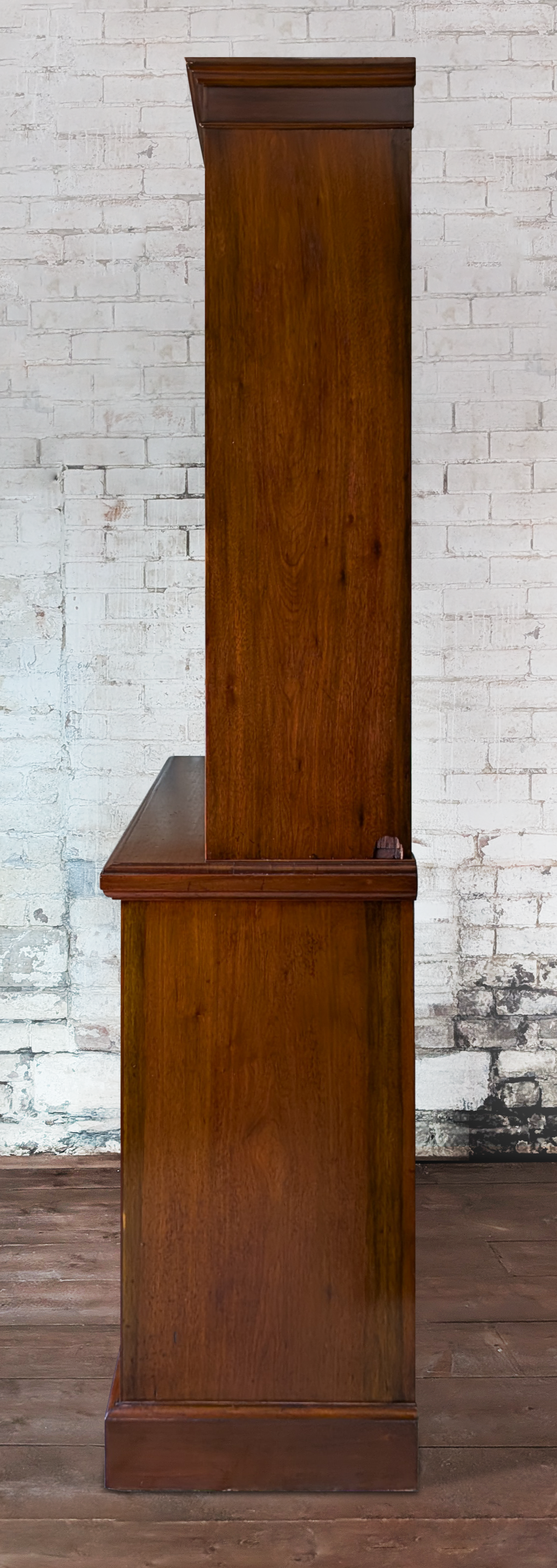 Large Arts & Crafts Walnut Glazed Bookcase Display Cabinet Bureau